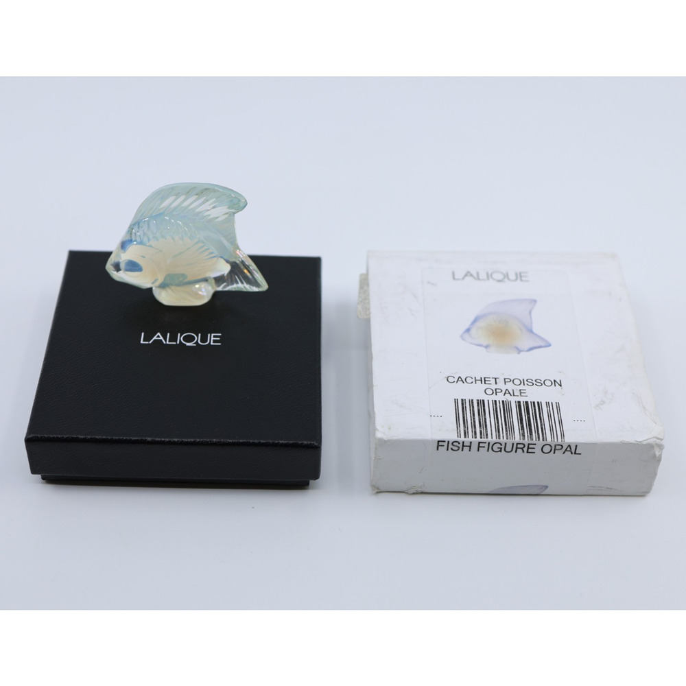 C0 New In Box LALIQUE Crystal France Cachet Poisson Opale Fish Figurine Opal
